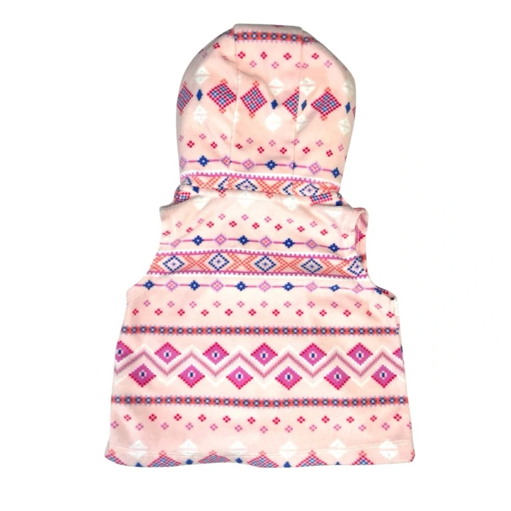 Carter's Hooded Fleece Vest Size 12 Months Pink Blue